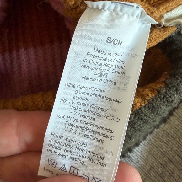 Madewell Women's Sweater in Orange, Pink, and White Stripes - Picture 3 of 3